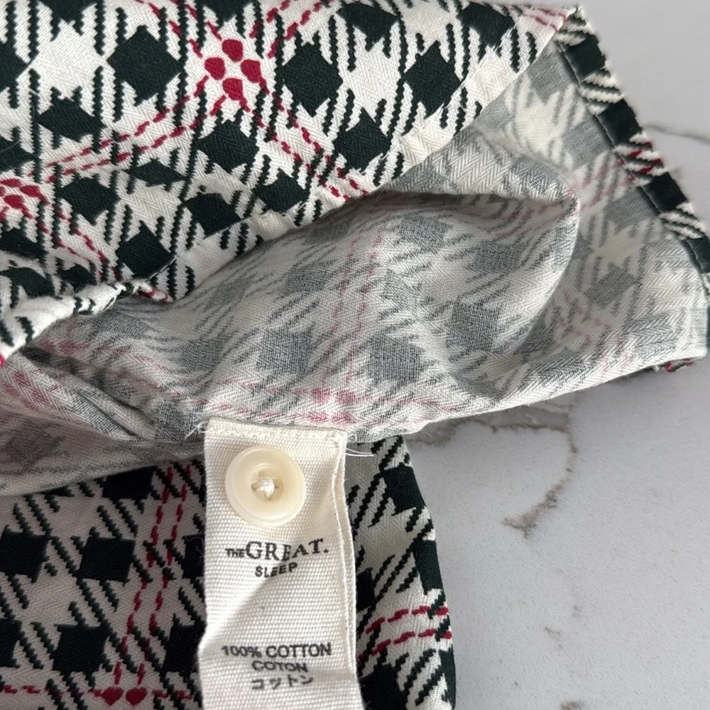 THE GREAT. SLEEP SET The Plaid Pajama Top and Pajama Bottoms Pants Winter Pine 1 - Picture 14 of 16